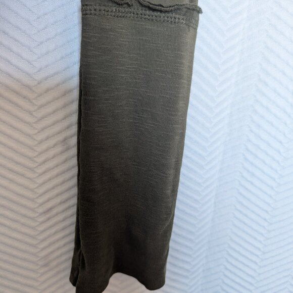 Free People WE THE FREE Hailey Long Sleeve Top Olive Green Small Cotton Casual - Picture 5 of 9